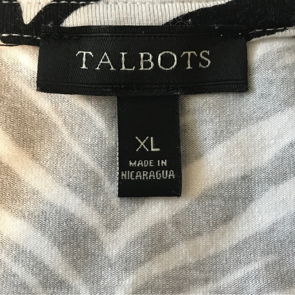 Talbots black & white round neck short sleeve XL 96% rayon & 4% spandex … - Picture 3 of 7